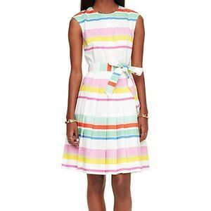 NWOT Kate Spade New York Multi Cape Striped   Shirt Dress Women’s Size 8